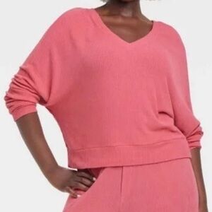 Auden Cozy Ribbed Sleep Set | Small | Coral Pink